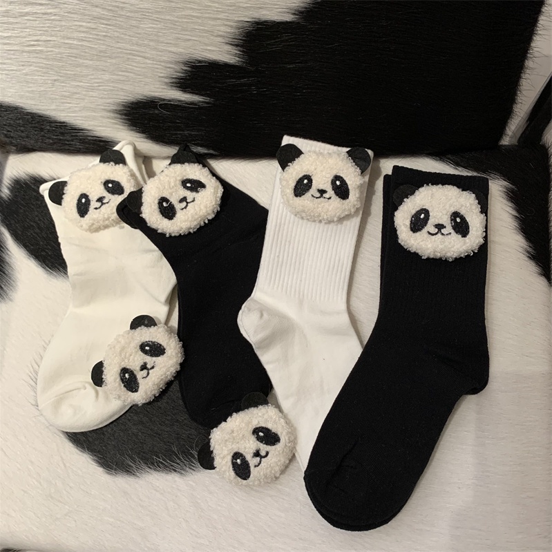 [Vớ Cotton Gấu Trúc Hoạt Hình Bằng Vải Bông Dễ Phối Đồ Thời Trang Xuân Hè Dành Cho Bạn Nữ