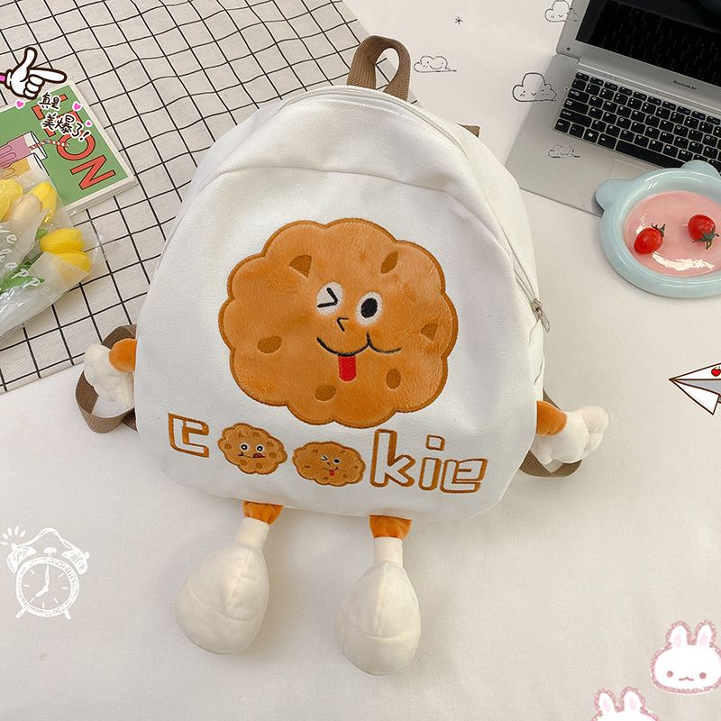 Balo Vải Canvas Cỡ Lớn In Hình Bánh Quy Dễ Thương Thời Trang 2023 Cho Nữ