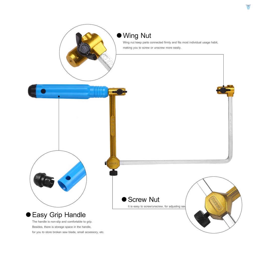 Lưỡi Cưa Hình Chữ U Có Thể Điều Chỉnh Độ Dài 300mm Dùng Để Cắt Cung / Làm Đồ Gỗ