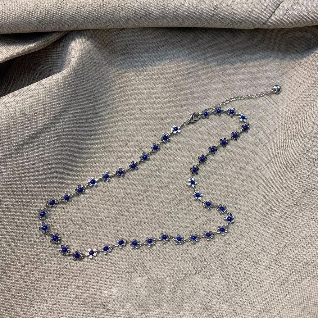 Vòng Đeo Tay Họa Tiết Hoa Màu Xanh Dương Xinh Xắn Thời Trang Mùa Hè Cho Nữ