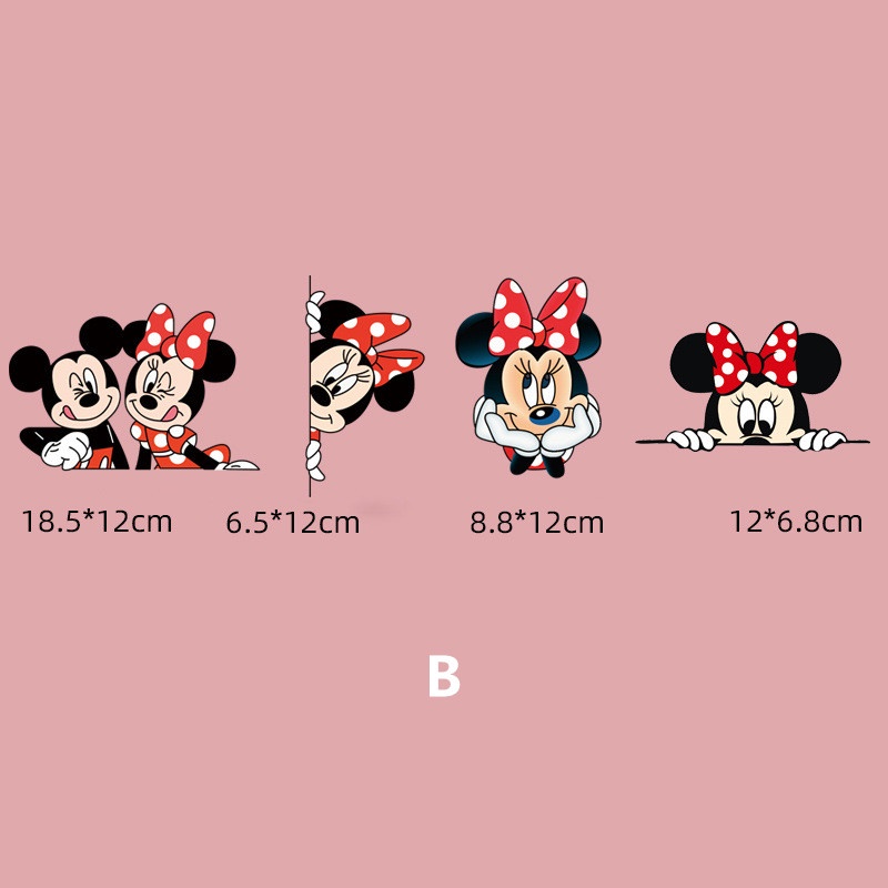 Miếng Dán Phản Quang Trang Trí Xe Hơi / Xe Máy Hình Chuột Mickey Minnie Series 01