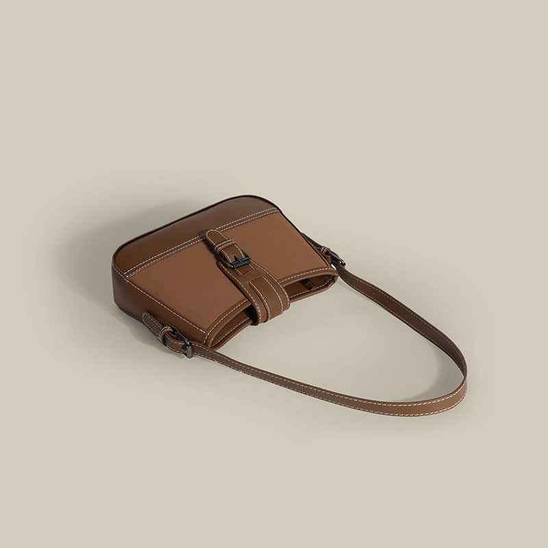 Ielgy Túi Xách Tay Nhám Màu Nâu Khí Chất Dễ Phối Đồ Cho Nữ