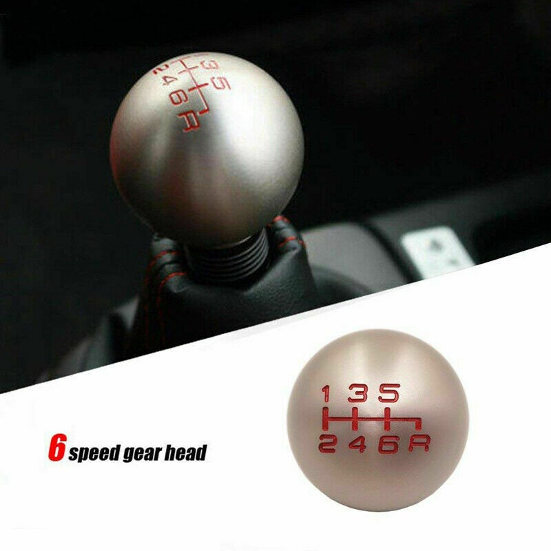 Tay Nắm Cần Số Xe Hơi Bằng Nhôm Màu Bạc 5 / 6 Tốc Độ