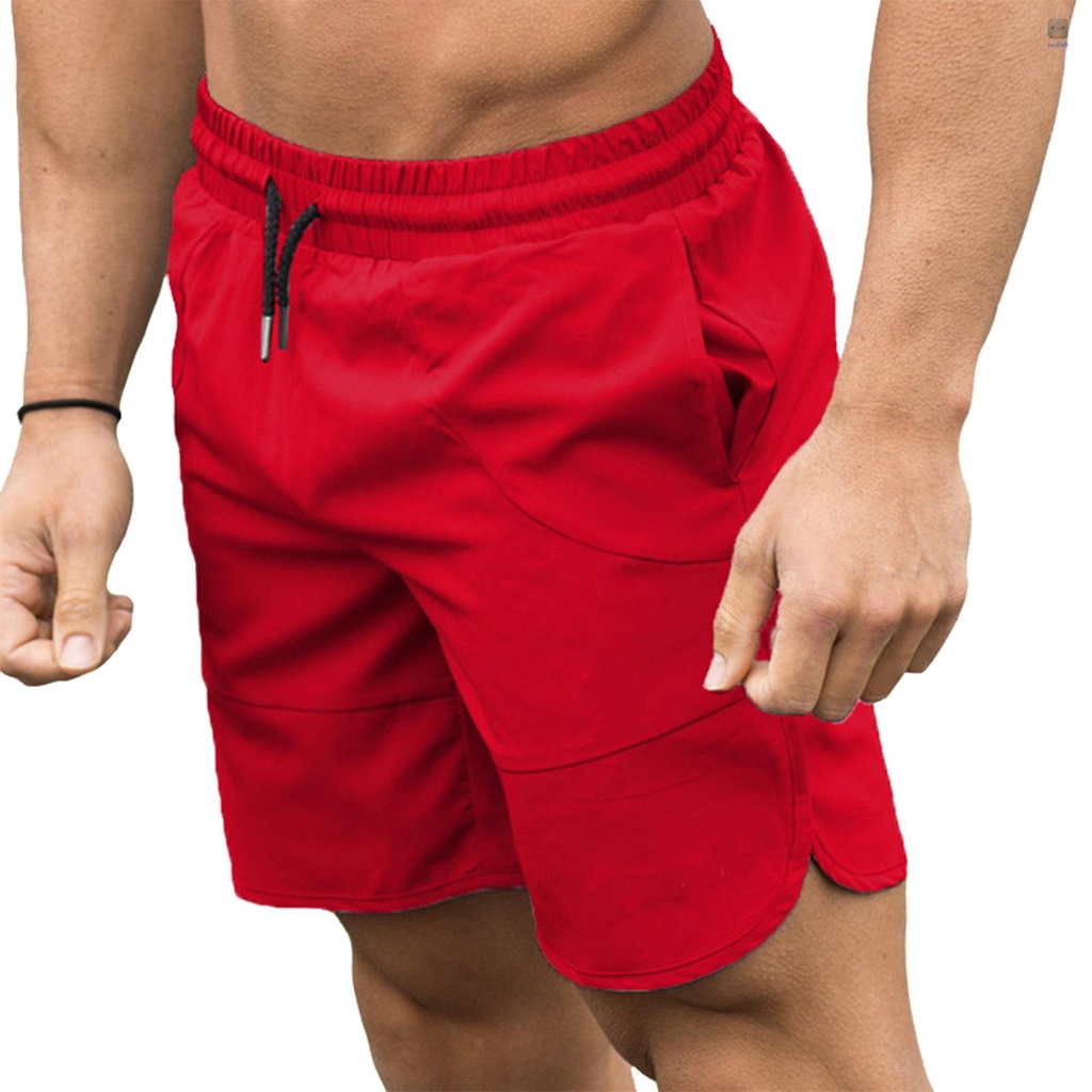 Quần Short Thể Thao Lưng Thun Rút Dây Co Giãn Thoáng Khí Nhanh Khô Thời Trang Cho Nam