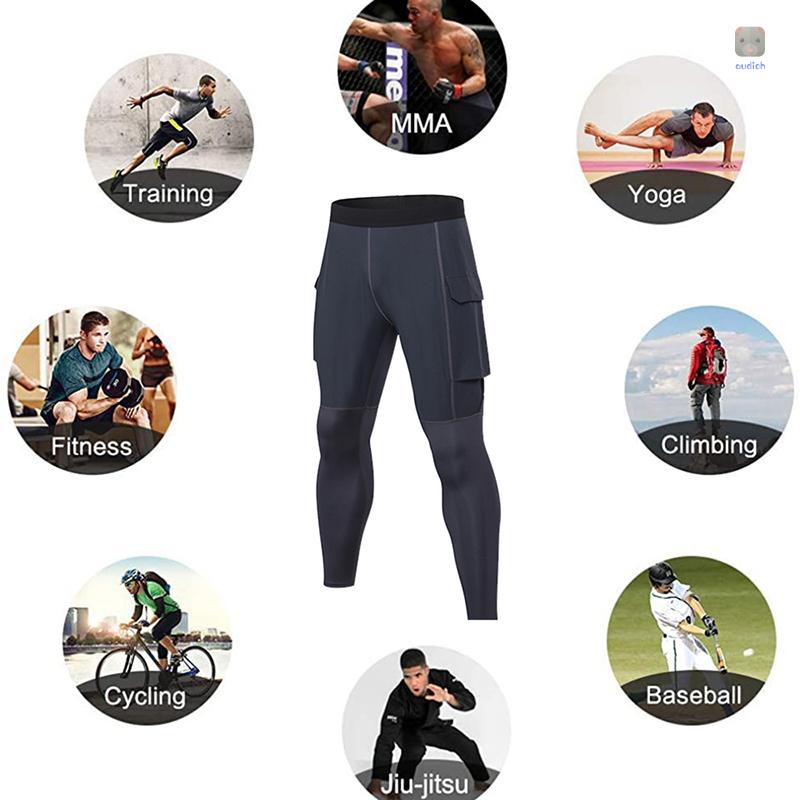 Quần Legging Thể Thao Eo Co Giãn Khô Thoáng Nhanh Thời Trang Cho Nam