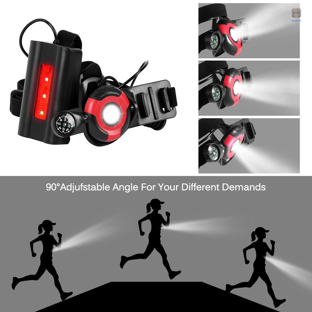 Đèn Đeo Ngực IPX5 Chống Thấm Nước Tùy Chỉnh 500 Lumen 3 Chế Độ Kèm La Bàn Tiện Dụng Khi Chạy Bộ / Leo Núi