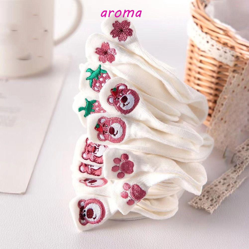 Đôi Vớ Cotton Thấm Hút Mồ Hôi In Hình Gấu Dâu Tây Phong Cách Hàn Quốc Dành Cho Nữ