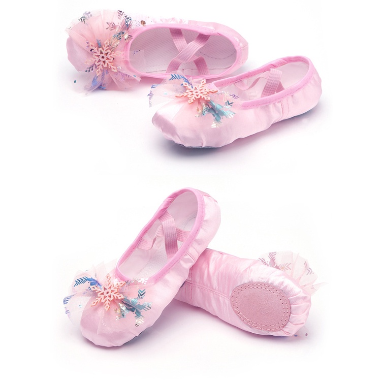 Giày Múa Ba Lê Da Lộn Đính Nơ Xinh Xắn Cho Bé Cỡ 23-39