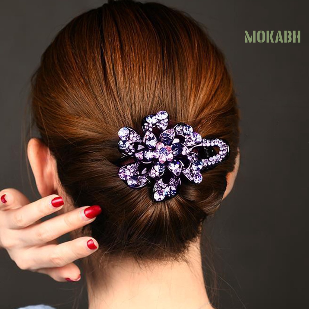 Kẹp Tóc Đính Đá Chống Trượt Bằng Chất Liệu Acrylic Thời Trang Dành Cho Nữ