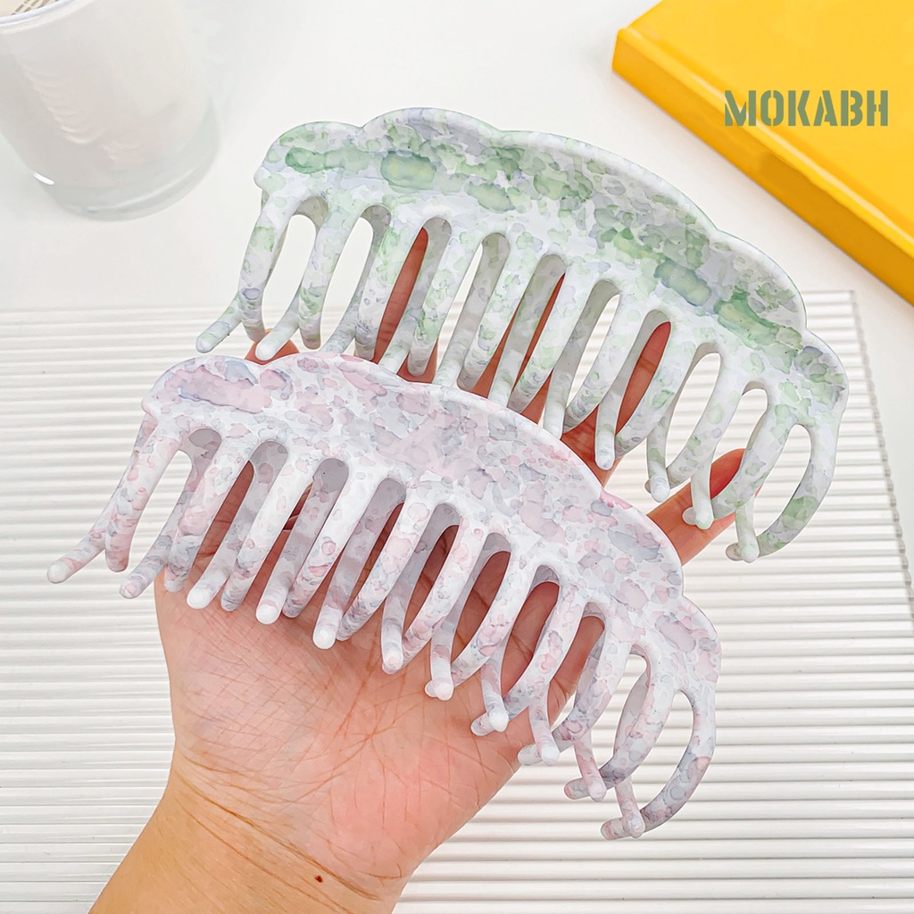 [Mok Abh] Kẹp Tóc Nhựa Siêu Nhẹ Có Răng Lược Siêu Nhẹ Kiểu Dáng Đơn Giản Cho Nữ