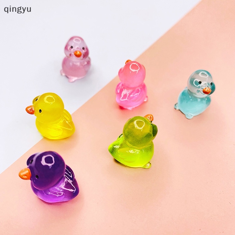 Bộ 2 Tượng Vịt Mini Bằng Nhựa Phát Quang Trang Trí Tiểu Cảnh