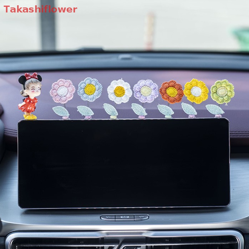 (Takashiflower) Hoa Đan Móc Thủ Công Đầu Lắc Mini Trang Trí Nội Thất Xe Hơi