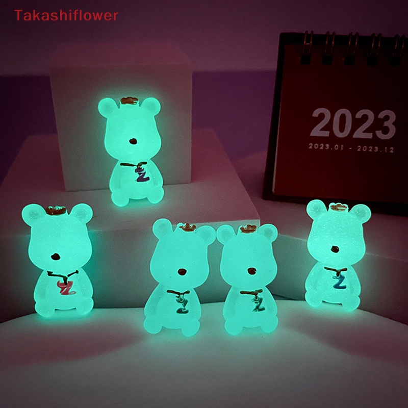 Set 2 Gấu Bông Hoạt Hình Phát Quang Trang Trí Nhà Búp Bê / Xe Hơi DIY