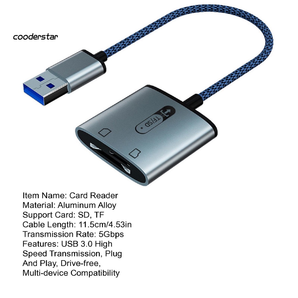 Đầu Đọc Thẻ Nhớ SD 2 Trong 1 Tốc Độ Cao Cho Máy Tính