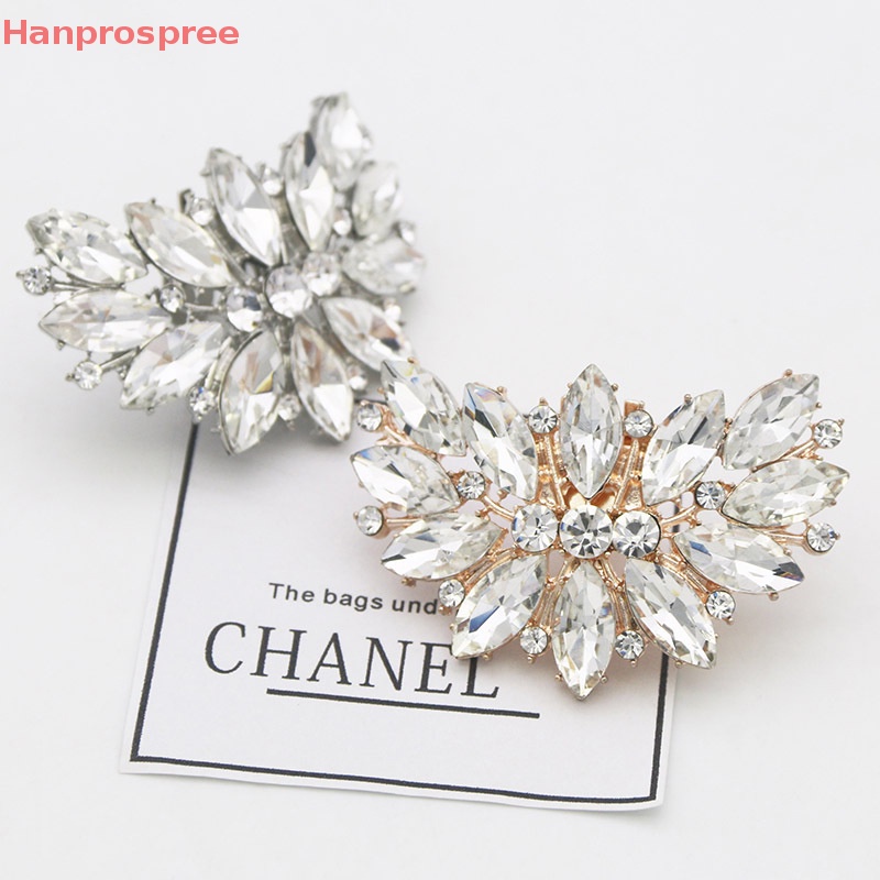 Hanprospree > 1 Kẹp Đính Đá Pha Lê Lấp Lánh Trang Trí Giày Cao Gót Có Khóa Cài Có Thể Tháo Rời Cho Cô Dâu