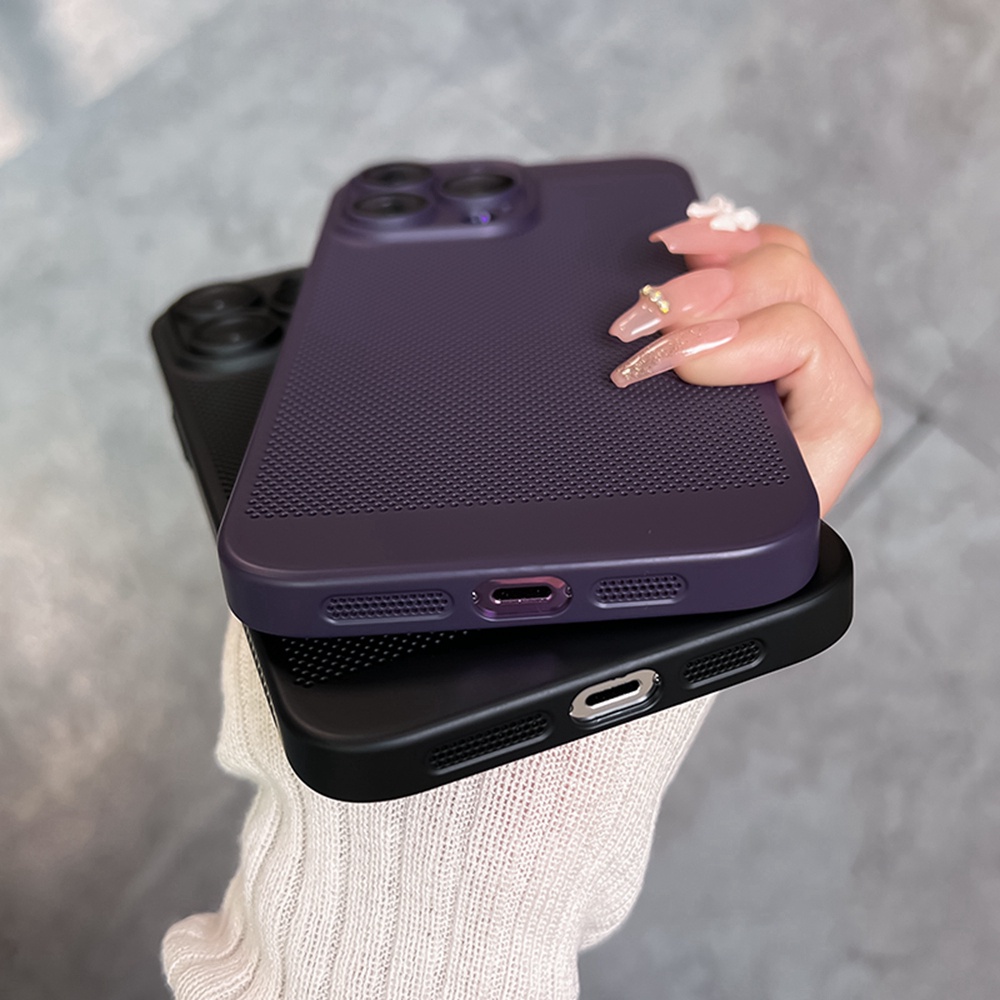 Ốp Điện Thoại Tản Nhiệt Bảo Vệ Ống Kính Máy Ảnh Cho iPhone 13 12 11 Pro Max Casing 14 Plus 14 Pro Max