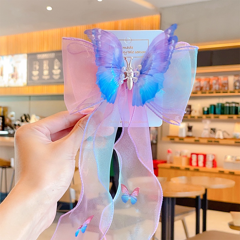 Haimeikang Kẹp Tóc Thắt Bím Đuôi Ngựa Có Thể Di Chuyển Đổi Màu Gradient Ngọt Ngào Mới Cho Nữ