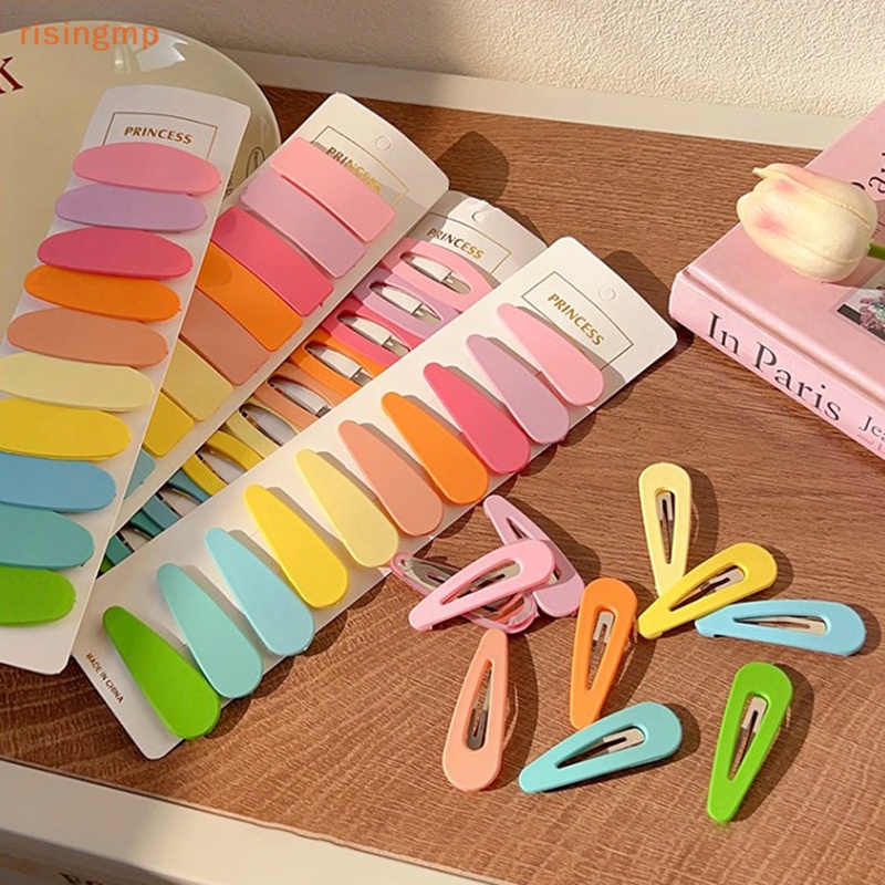 Set 10 Kẹp Tóc Hình Chữ Nhật / Vuông / Oval Màu Đen Dành Cho Bé Gái