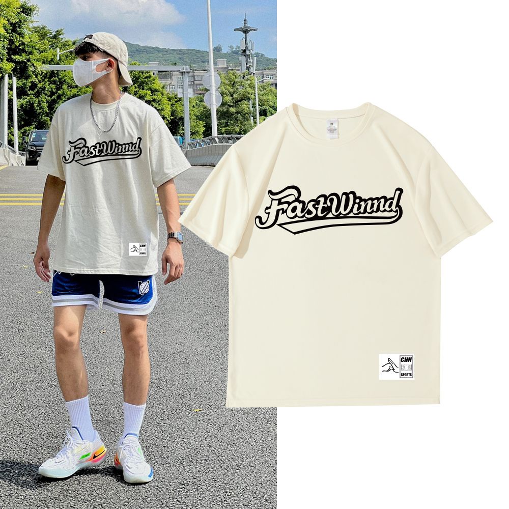 Áo Thun Thể Thao Tay Lỡ Dáng Rộng Thoáng Khí Nhanh Khô Phong Cách Mỹ 2023 Cho Nam