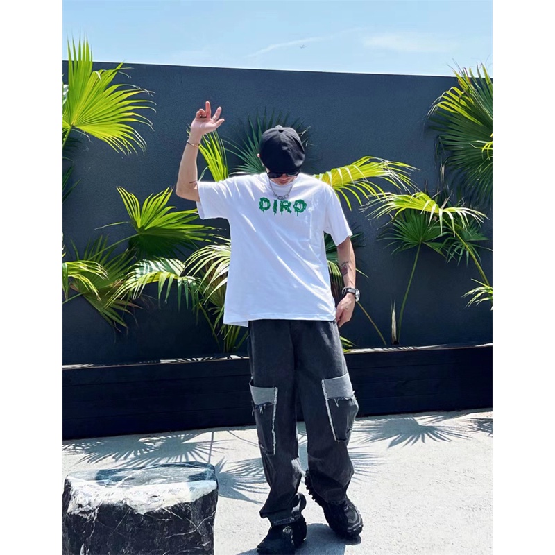 Áo Thun Tay Ngắn Cổ Tròn In Logo Graffiti Đường Phố Cao Cấp D1 &amp; or88- Thời Trang Unisexjdfxyh
