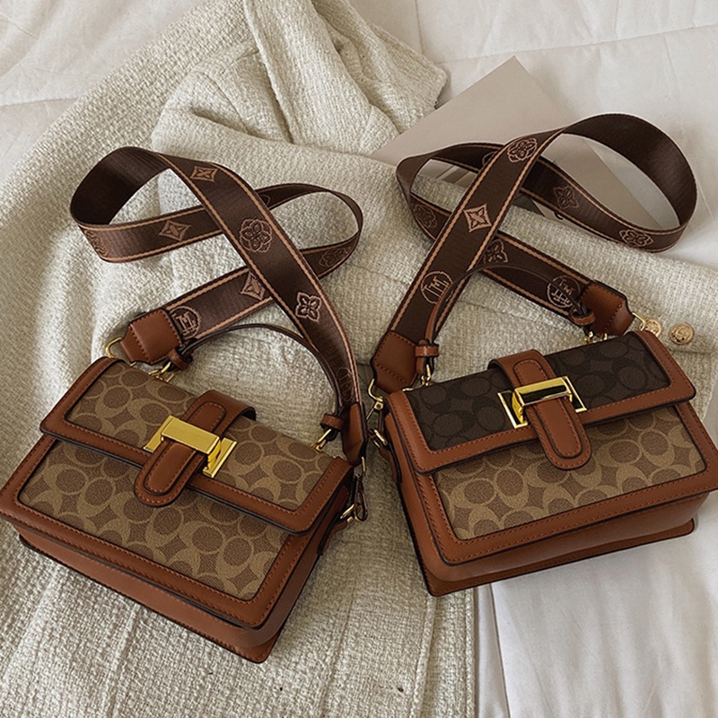 Túi Đeo Chéo Hình Vuông Cỡ Nhỏ Màu Sắc retro Thời Trang Cho Nữ