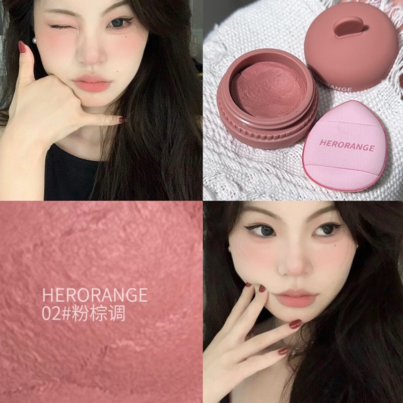 Phấn Má Hồng Chống Thấm Nước Lâu Trôi Màu Sắc Tự Nhiên Thương Hiệu HERORANGE