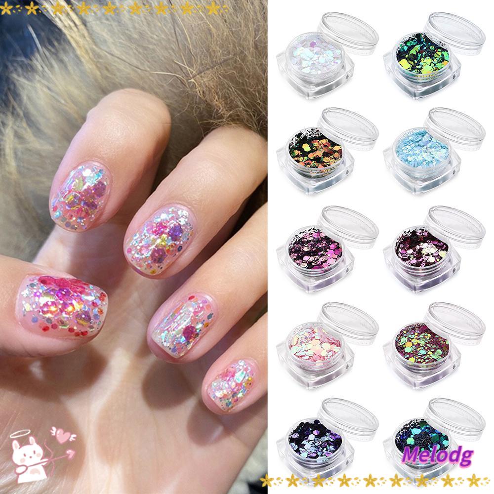 1 Hộp Sequin Lục Giác Lấp Lánh Trang Trí Móng Tay