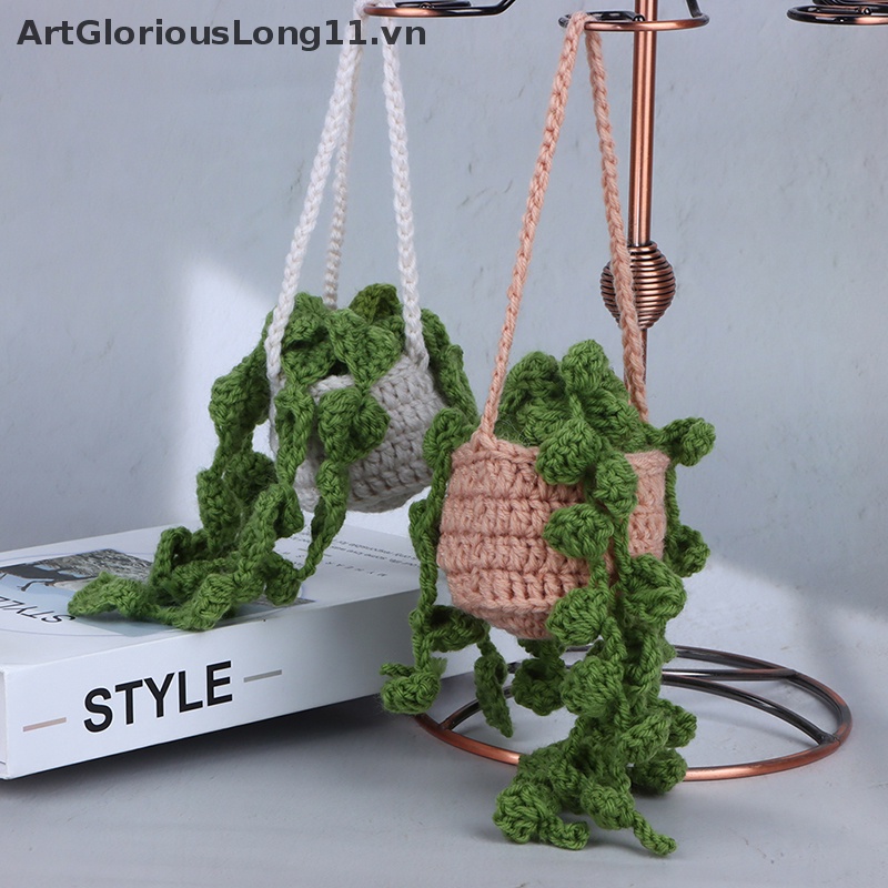 1 Cây Mọng Nước Đan Móc Thủ Công Dễ Thương Trang Trí Xe Hơi