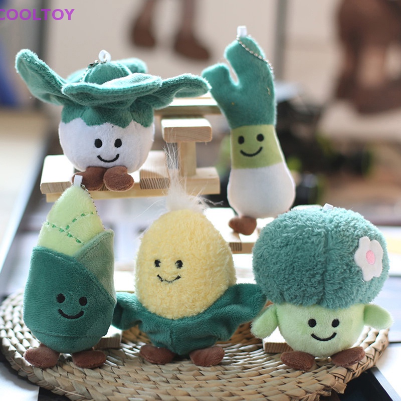 Đồ chơi nhồi bông Hình Bắp Broccoli Hoạt Hình Trang Trí Ba Lô / Móc Khóa Xe Hơi