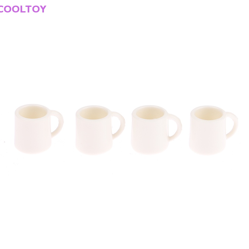 Set 4 Ly Nước / Tách Uống Bằng Nhựa 1: 12 Dùng Để Trang Trí Nhà Búp Bê