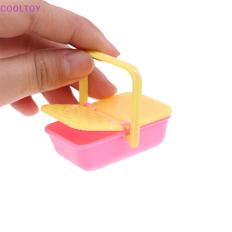 Set 2 Giỏ Nhựa Mini 1: 12 Màu Sắc Ngẫu Nhiên Trang Trí Nhà Búp Bê