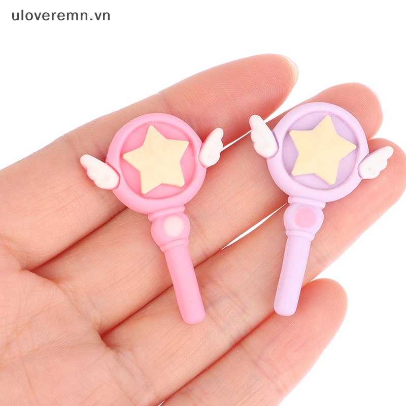 Uloveremn Set 10 Que Nhựa Resin Cabochon Hoạt Hình Nhật Bản