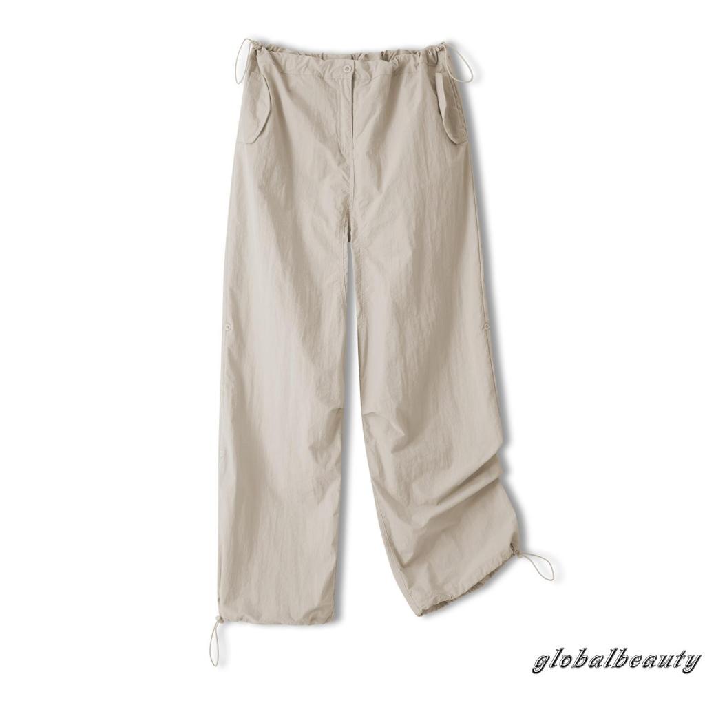 Quần Dài Dáng Rộng Lưng Cao Màu Sắc Đơn Giản Thời Trang Xuân Thu Cho Nữ