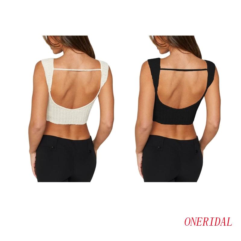 Áo Croptop Dệt Kim Sát Nách Hở Lưng Quyến Rũ Cho Nữ