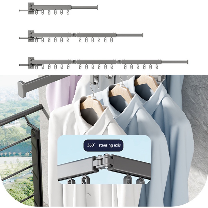 Móc Phơi Đồ Gắn Tường Có Thể Xoay Tiện Dụng