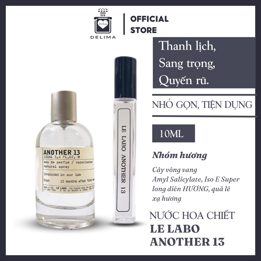 Nước hoa chiết nam nữ Le Labo Another 13 mini chính hãng 10ml, dầu thơm giá rẻ - Delimaperfume