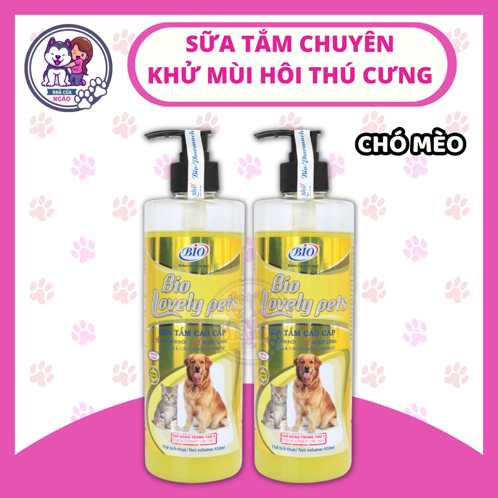 Sữa tắm Bio Lovely Pets chuyên khử mùi hôi lông đặc trưng chó mèo, dưỡng lông siêu mượt