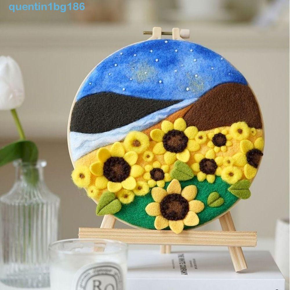 Bộ Tranh Thêu Chữ Thập Len Nỉ 20x20cm Kèm Khung QUENTIN1BG