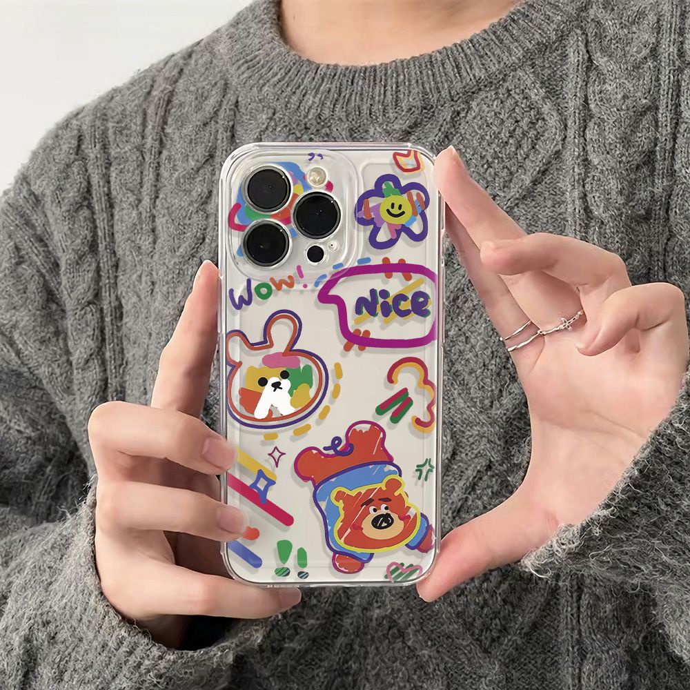 ✅Ốp Điện Thoại Pc Mềm Chống Sốc In Hình Gấu Thỏ 1378 max Apple plus iPhone1214pro 11 6In 4OPC