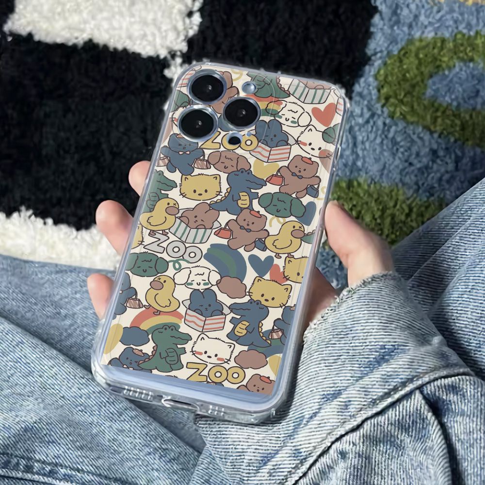 ✅Ốp Điện Thoại Mềm Chống Sốc In Hình Động Vật Đơn Giản Cho Apple Iphone 14pro Max6In78 13iPhone1211plus