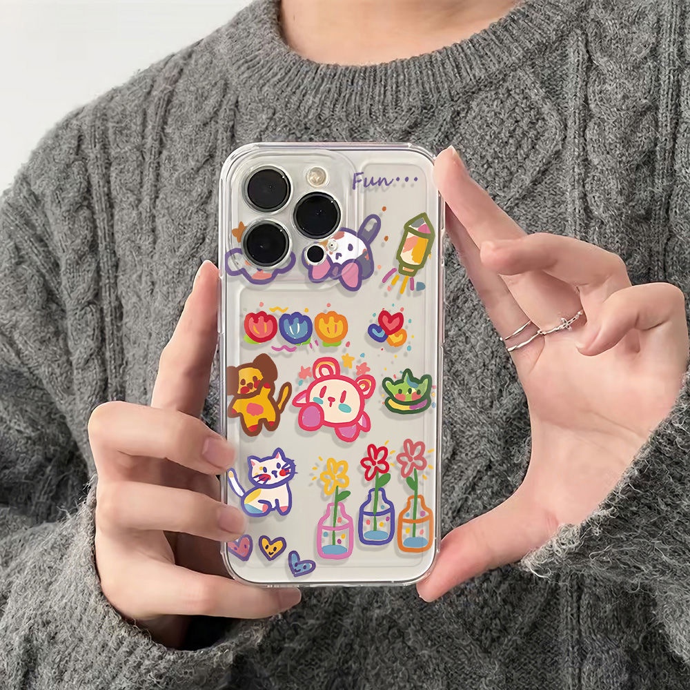 ✅Ốp Điện Thoại Dẻo Họa Tiết Hoa &amp; Chó Mèo Dễ Thương Chống Sốc Cho Iphone126Ins 14pro 1311 60AQ 78