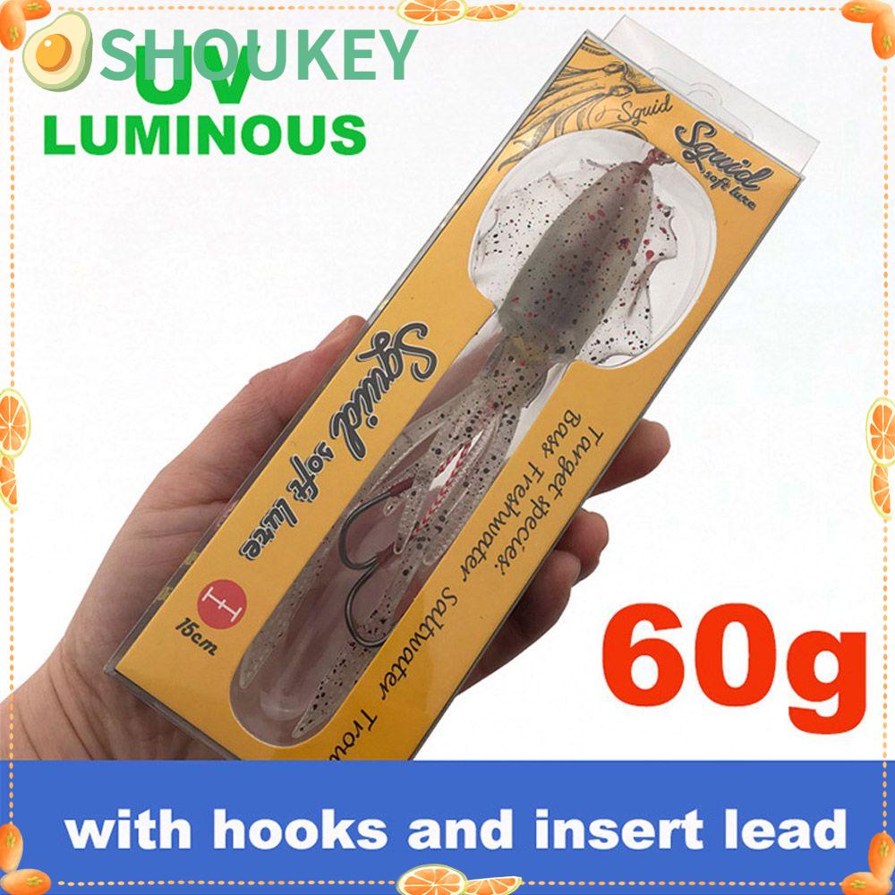 Mồi Câu Cá Giả Hình Bạch Tuộc Đuôi Dài Phát Sáng Trong Đêm