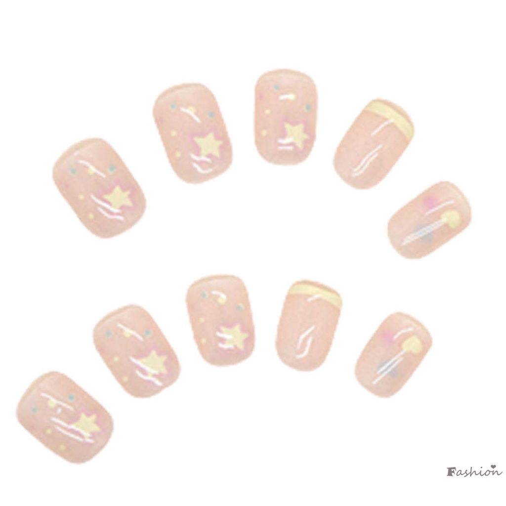 Móng Tay Giả Dạng Nhấn Màu Hồng Trong Suốt Dễ Sử Dụng