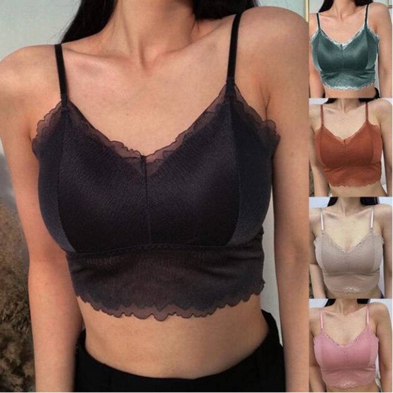 Mới Áo Lót Ren Hoa Màu Trơn Dáng Ôm Gợi Cảm Cho Nữ