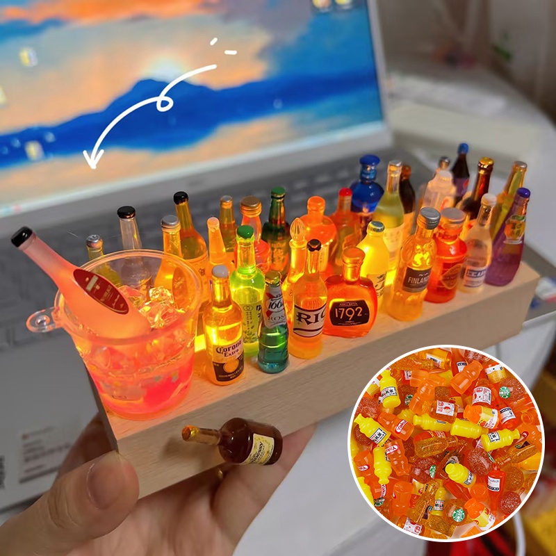 Đồ trang trí Chai Rượu Mini Bằng Nhựa Resin Gọn Nhẹ Trang Trí Nhà Cửa / Làm Quà Tặng Cho Bé DIY