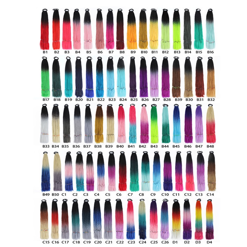 Dây Buộc Tóc Bện Bằng Lụa Mặt Nhám Chịu Nhiệt Độ Cao Nhiều Màu Sắc Phong Cách Punk Hip Hop