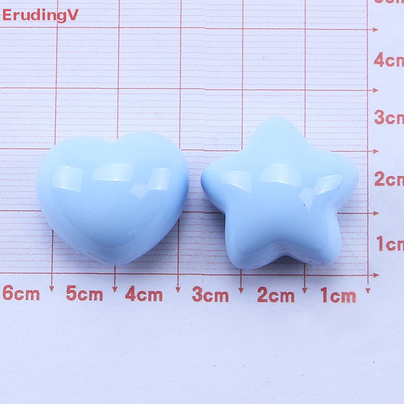 [ErudingV] Set 10 Kẹp Tóc Resin Hình Ngôi Sao / Trái Tim Dễ Thương Bằng Nhựa Resin Tự Làm Thủ Công Mỹ Nghệ Trang Sức [Mới]