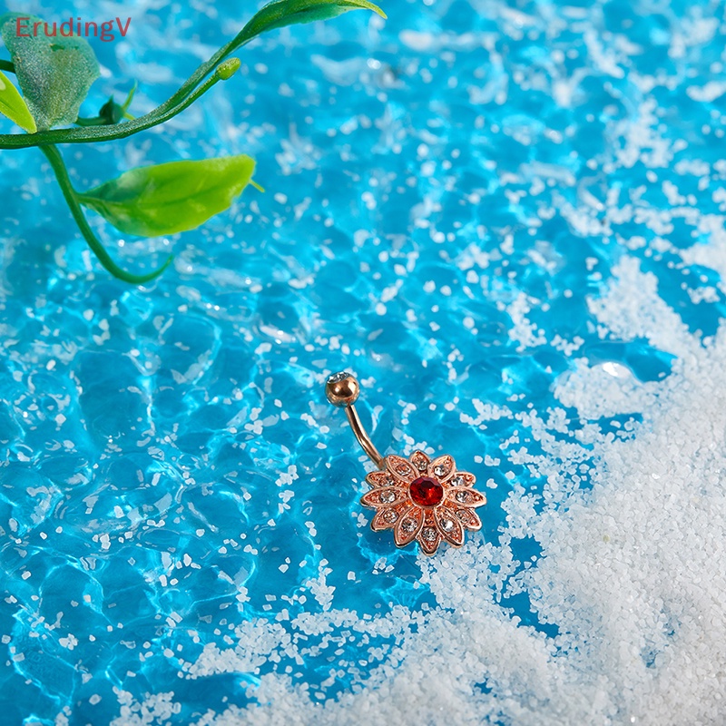 Khuyên Rốn Hình Hoa Đính Đá Pha Lê Thời Trang Cho Nữ