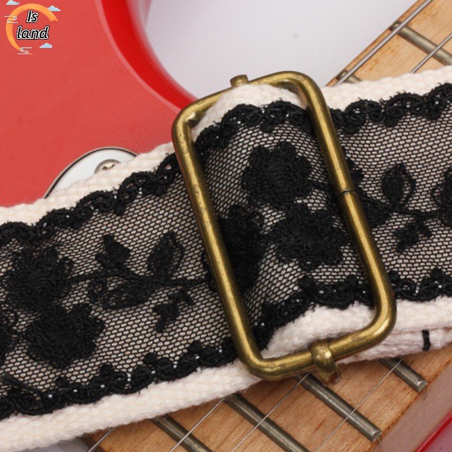 Dây Đeo Vai Họa Tiết Ren Vintage Kèm Miếng Gảy Cho Đàn Guitar Bass Điện Acoustic