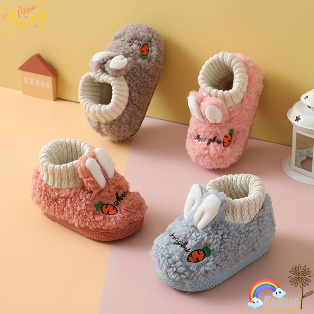 Giày Vải Cotton Chống Trượt Đính Tai Thỏ Dễ Thương Cho Bé Tập Đi